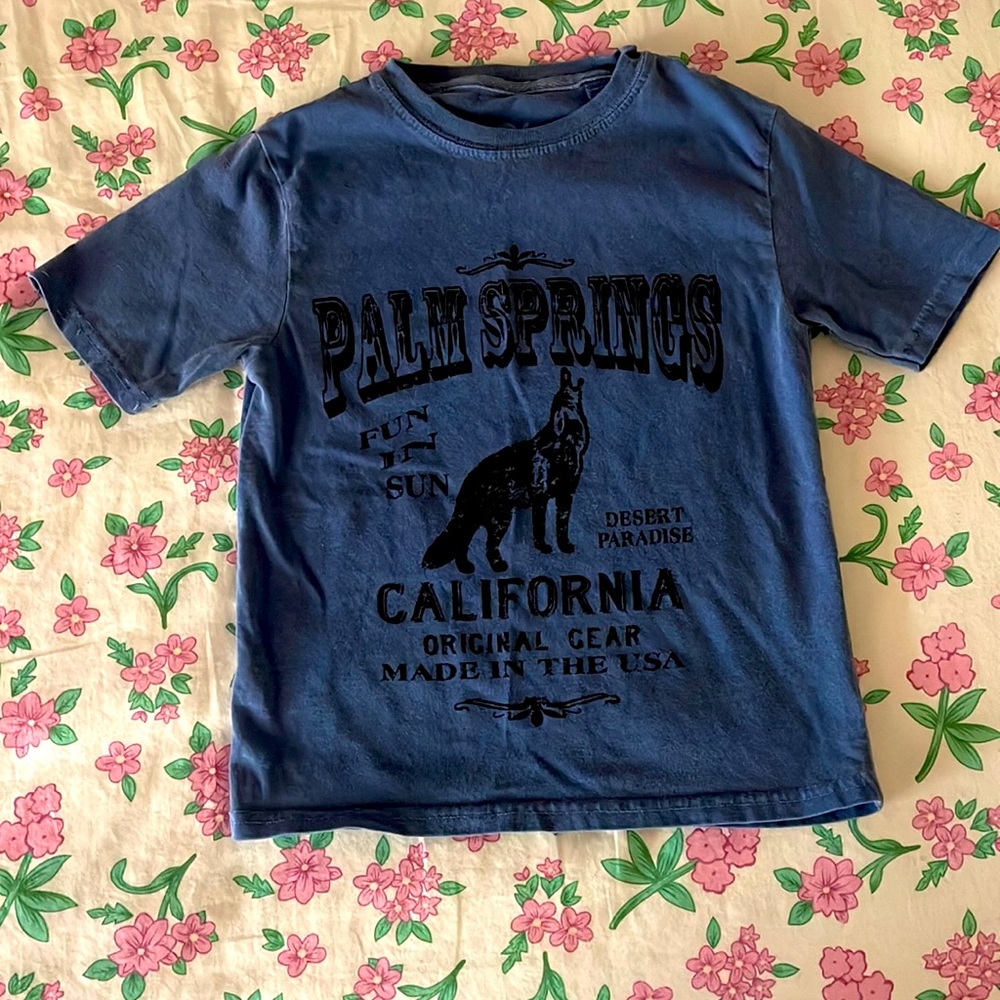 Blue Palm Springs shirt